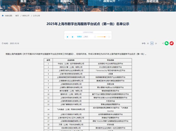 喜报│嘉定3家企业入选2025年上海市数字出海服务平台试点（第一批）名单